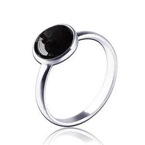 NUBIS® Stříbrný prsten Black Agate - velikost 49 - NBP96-49
