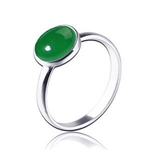 NUBIS® Stříbrný prsten Nefrit - velikost 62 - NBP88-62