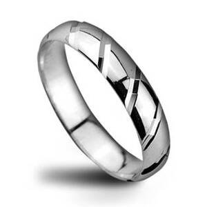 Šperky4U Pánský stříbrný snubní prsten, šíře 4 mm - velikost 64 - ZB52700-64