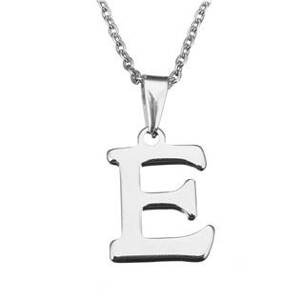 Šperky4U Ocelový řetízek s přívěškem iniciála "E" - OPD0090-E
