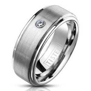 Spikes USA TIS0012 Snubní prsten TISTEN se zirkonem - velikost 49 - TIS0012-6ZR-49