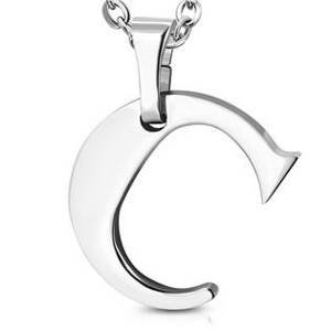 Šperky4U Ocelový přívěšek písmeno - iniciála C - OPP1706-C