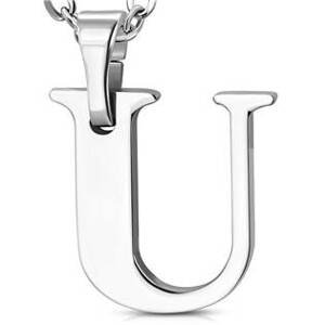 Šperky4U Ocelový přívěšek písmeno - iniciála U - OPP1706-U