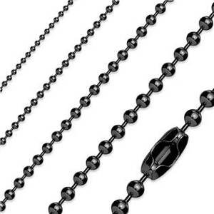 Šperky4U Kuličkový řetízek černý, tl. 1,5 mm - OPE1032-015-55