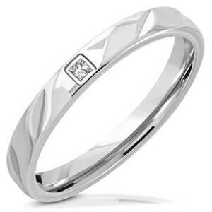 NUBIS® Prsten ocel zirkon, šíře 5 mm - velikost 55 - NSS3005-ZR-55