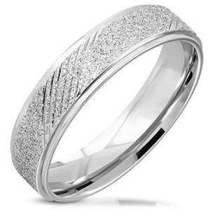 Šperky4U NSS3008 Pánský snubní ocelový prsten, šíře 6 mm - velikost 64 - NSS3008-6-64