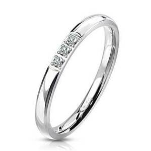 Šperky4U Ocelový prsten se zirkony - velikost 54 - OPR1774-54