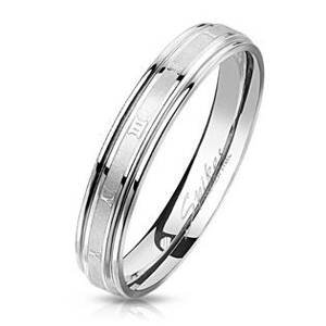 Šperky4U Ocelový prsten s římskými číslicemi - velikost 55 - OPR1771-55