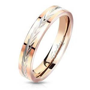 Šperky4U Zlacený ocelový prsten - velikost 55 - OPR1770-55