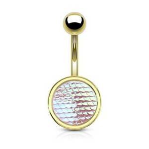 Šperky4U Zlacený piercing do pupíku, barva: růžová - WP01323-GDP