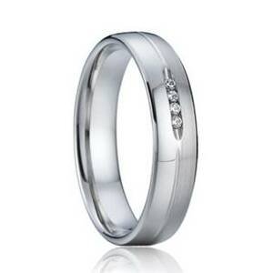 7AE AN1011 Dámský snubní prsten se zirkony - velikost 55 - AN1011-D-55
