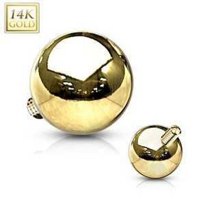 Šperky4U Zlatý piercing - mikrodermál kulička, Au 585/1000 - ZL01212-YG