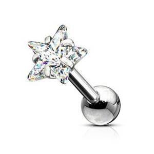 Šperky4U Cartilage piercing do ucha, hvězda - CP1050-04