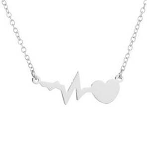 Šperky4U Stříbřený náhrdelník - heart beat - BX3015
