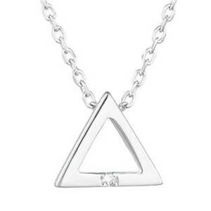 EVOLUTION GROUP CZ Stříbrný náhrdelník trojúhelník se zirkonem - 12016.1