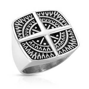 Šperky4U Pánský ocelový prsten kompas - velikost 65 - OPR0125-65
