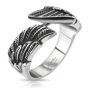 Šperky4U Ocelový prsten křídla - velikost 62 - OPR0138-62
