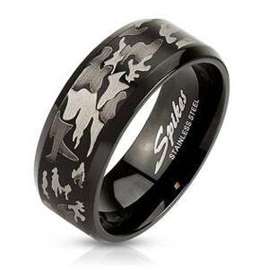 Šperky4U Pánský ocelový prsten camouflage - velikost 65 - OPR0143-65