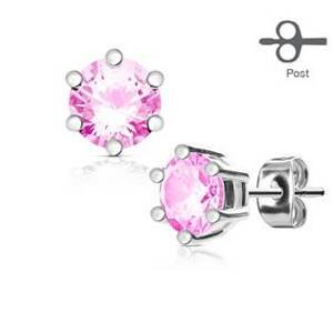 Šperky4U Náušnice růžové kamínky - OPN1674P-04