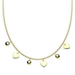 Šperky4U Zlacený ocelový náhrdelník s přívěsky - OPD0190-GD