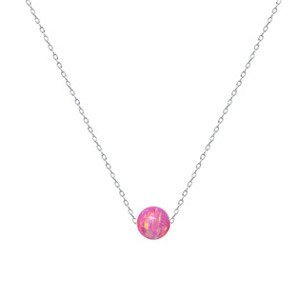 NUBIS® Ocelový náhrdelník s opálem - kulička 6 mm - NBP61-OP22