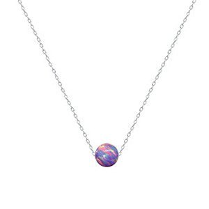 NUBIS® Ocelový náhrdelník s opálem - kulička 6 mm - NBP61-OP38