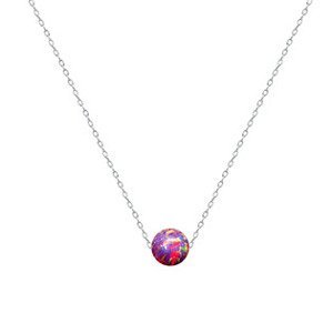 NUBIS® Ocelový náhrdelník s opálem - kulička 6 mm - NBP61-OP39
