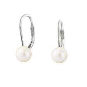 NUBIS® Stříbrné perlové náušnice - bílé perly 5 mm - NBP1014