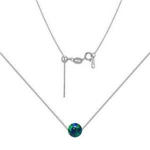 NUBIS® Stříbrný náhrdelník s opálem - kulička 6 mm - NBS01-OP19