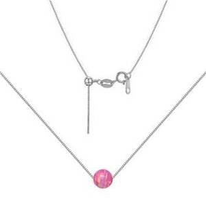NUBIS® Stříbrný náhrdelník s opálem - kulička 6 mm - NBS01-OP22