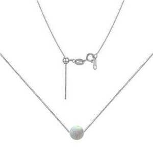 NUBIS® Stříbrný náhrdelník s opálem - kulička 6 mm - NBS01-OP17