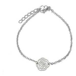 Šperky4U Dámský ocelový náramek s růží - OPA1616