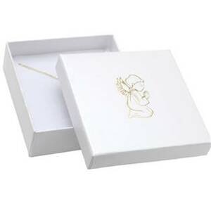 Šperky4U Bílá dárková krabička na soupravu, zlatý anděl - KR0359-GD