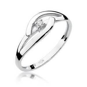 NUBIS® Zlatý zásnubní prsten s diamantem - velikost 55 - W-186W-55