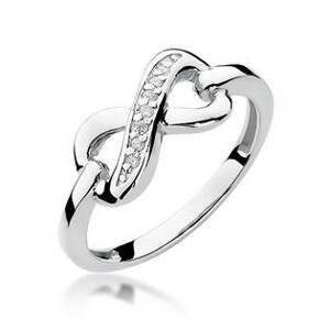 NUBIS® Zlatý prsten nekonečno s diamanty - velikost 55 - W-285W-55