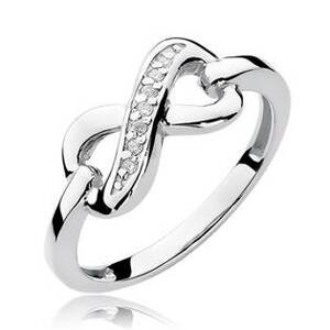 NUBIS® Zlatý prsten nekonečno s diamanty - velikost 58 - W-285W-58