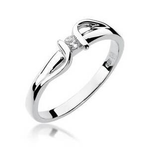 NUBIS® Zlatý zásnubní prsten s diamantem - velikost 54 - W-025W-54