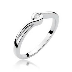 NUBIS® Zlatý zásnubní prsten s diamantem - velikost 52 - W-027W-52