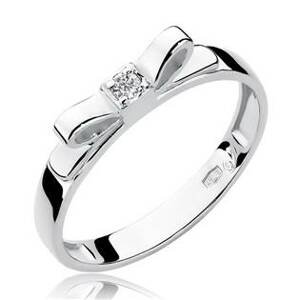 NUBIS® Zlatý prsten mašlička s diamantem - velikost 50 - W-290W-50