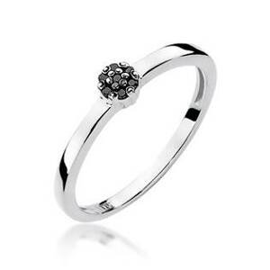 NUBIS® Zlatý prsten s černými diamanty - velikost 55 - W-100WK-55
