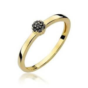 NUBIS® Zlatý prsten s černými diamanty - velikost 55 - W-100GK-55