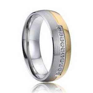7AE AN1023 Dámský snubní prsten se zirkony - velikost 54 - AN1023-D-54