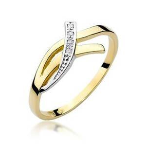 NUBIS® Zlatý zásnubní prsten s diamanty - velikost 55 - W-179GW-55