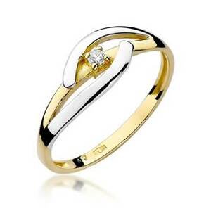 NUBIS® Zlatý zásnubní prsten s diamantem - velikost 55 - W-186GW-55