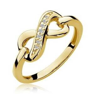 NUBIS® Zlatý prsten nekonečno s diamanty - velikost 53 - W-285G-53