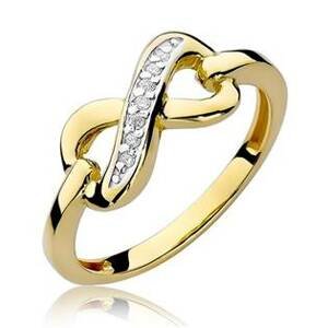 NUBIS® Zlatý prsten nekonečno s diamanty - velikost 54 - W-285GW-54