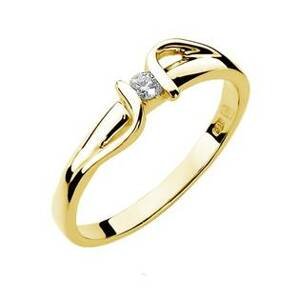 NUBIS® Zlatý zásnubní prsten s diamantem - velikost 54 - W-025G-54