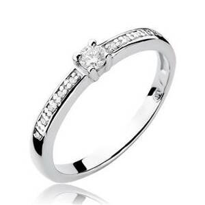 NUBIS® Zlatý zásnubní prsten s diamanty - velikost 57 - W-288W0.13-57