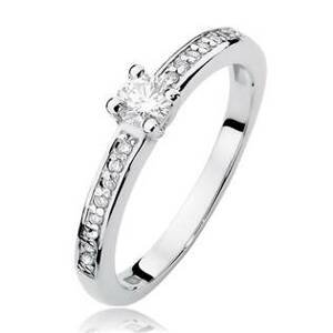 NUBIS® Zlatý zásnubní prsten s diamanty - velikost 59 - W-288W0.28-59