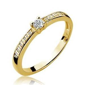NUBIS® Zlatý zásnubní prsten s diamanty - velikost 58 - W-288G0.13-58